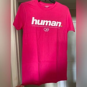 Queer Eye TV Show Pink "Human" T-Shirt-Size S-Nwt